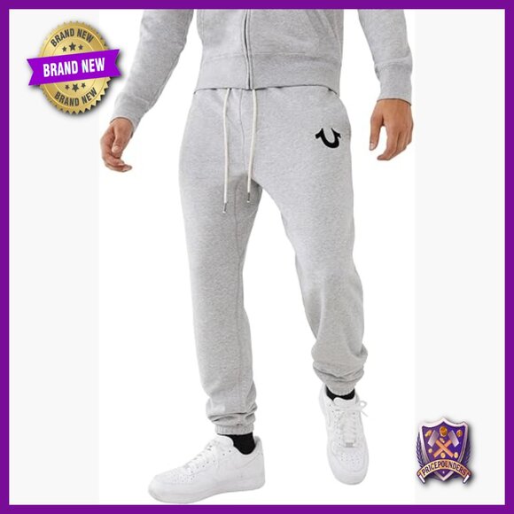 Men's Cotton Blend Sweatpants with Drawstring Waist and Side Pockets